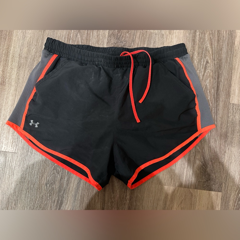 Under Armour Women's Black Shorts with Red Trim